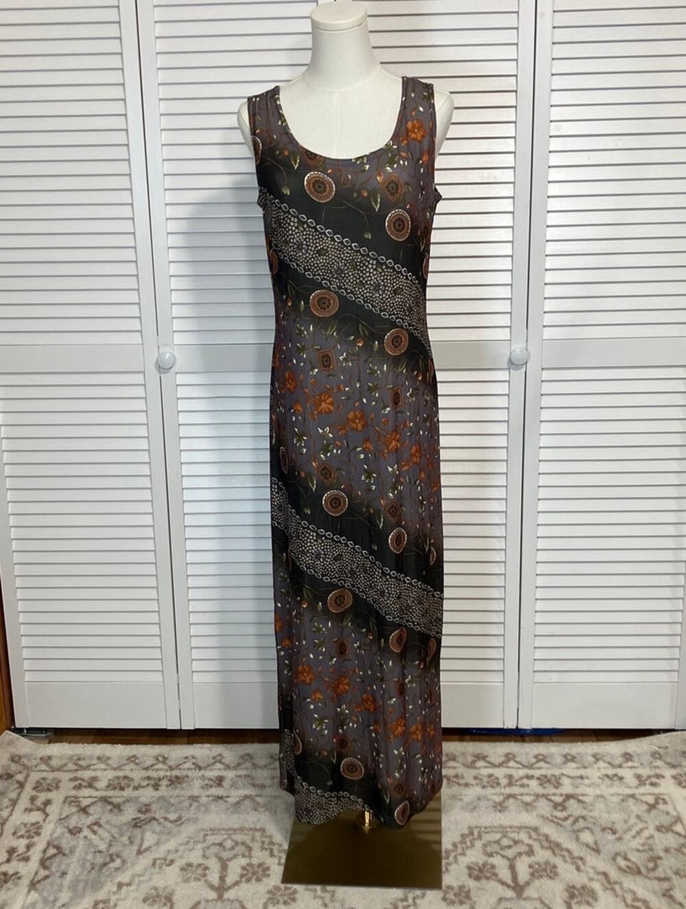 SAY Vintage 90s Floral Whimsigoth Sleeveless Maxi Juniors Dress 7/8 S/M